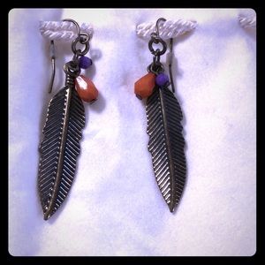 Gold feather earrings!